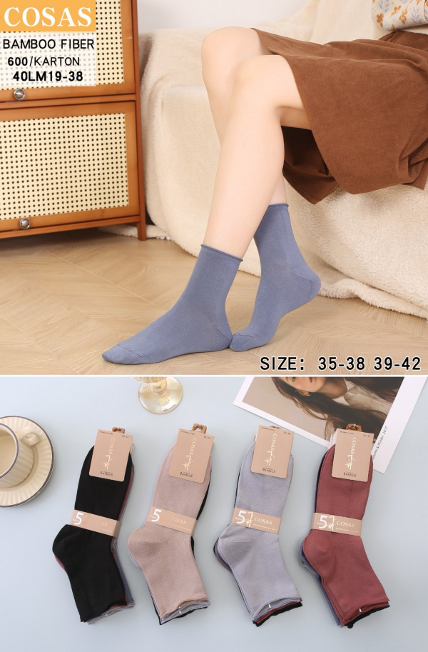 Skarpety damskie Roz 35-42, Mix kolor Paczka 40 szt